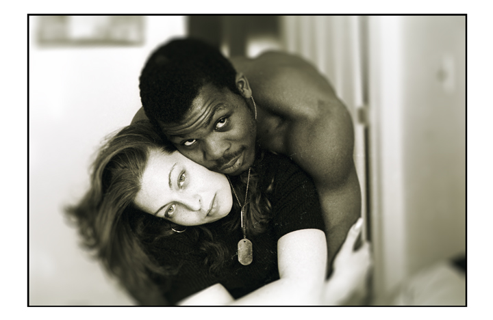 black and white portrait on location