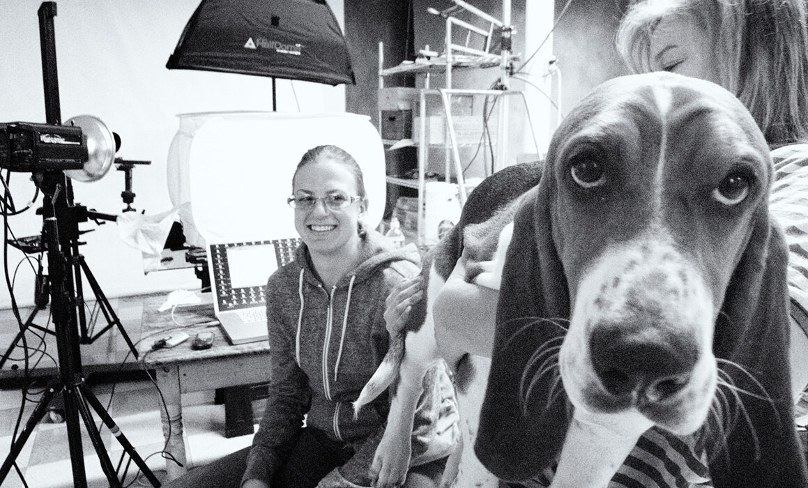 Behind the scenes of a studio shoot